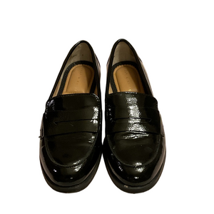 Kelly & Katie Glossy Black Patent Penny Loafers